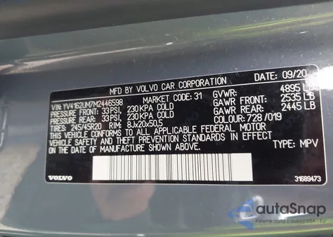 2021 Volvo Xc40 T5 R-Design z USA, uszkodzony, nr VIN YV4162UM7M2446598